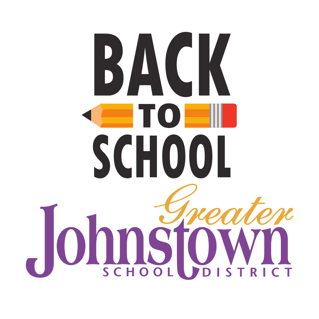 a graphic shows the words "back to school" with a pencil and the school's logo