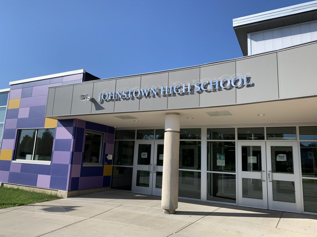 front of johnstown high school entrance