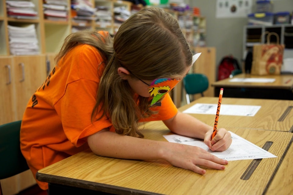 Student working in Class